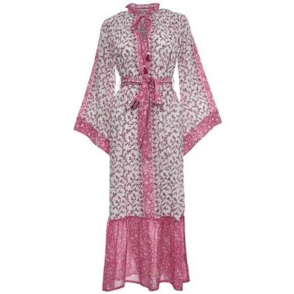 D'Ascoli Dresses & Skirts - D'Ascoli Maxi Dress Serenity Kaftan Style Fuschia Floral Sz Sm Bohemian